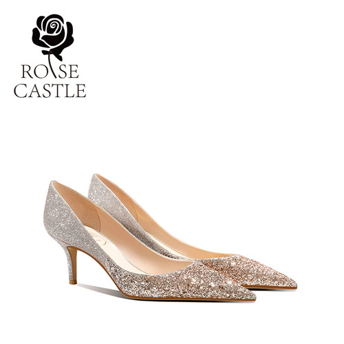 日常两穿高级感水晶婚鞋