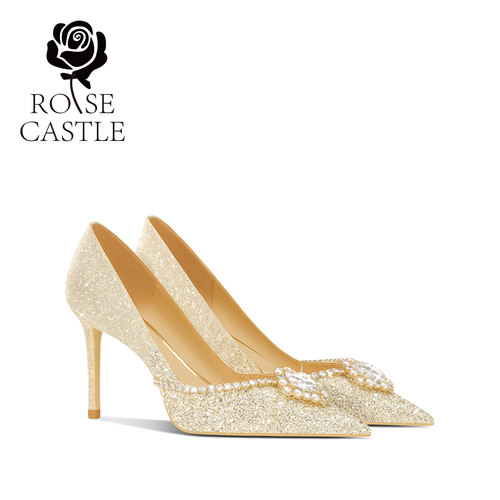 巴洛克王冠水晶订婚鞋新娘鞋