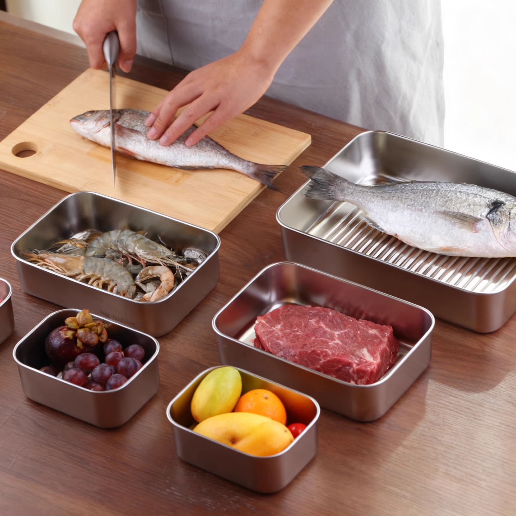 不锈钢备菜盘火锅料理烧烤餐盘