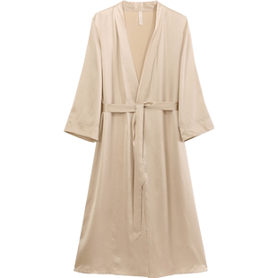 金三塔19姆米重磅真丝睡衣女新年红色本命年桑蚕丝吊带裙睡袍晨袍