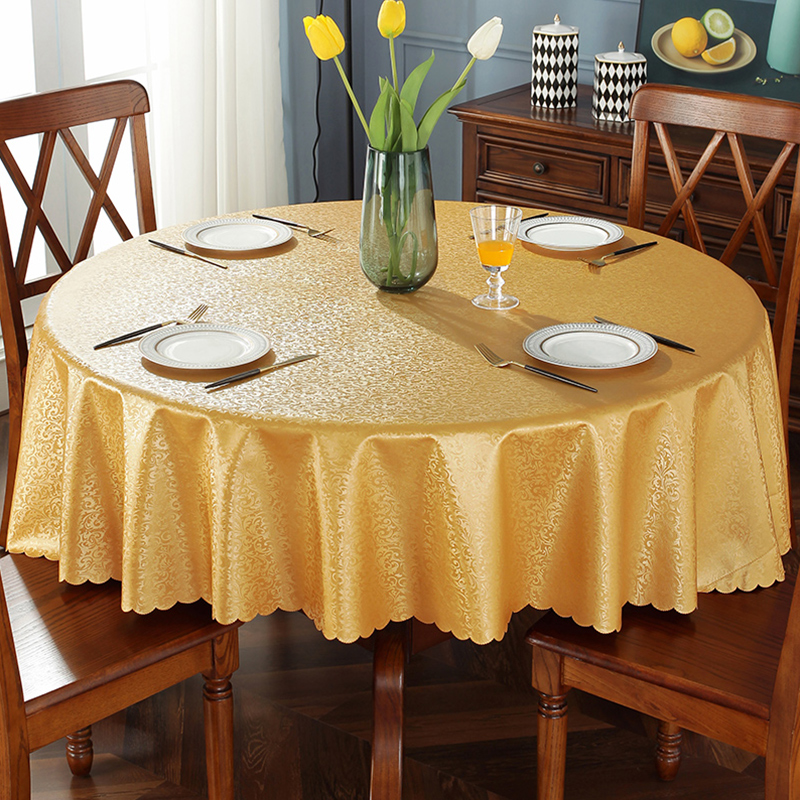 桌布防水防油防烫免洗餐桌大圆桌布酒店饭店圆形台布Z家用餐桌布