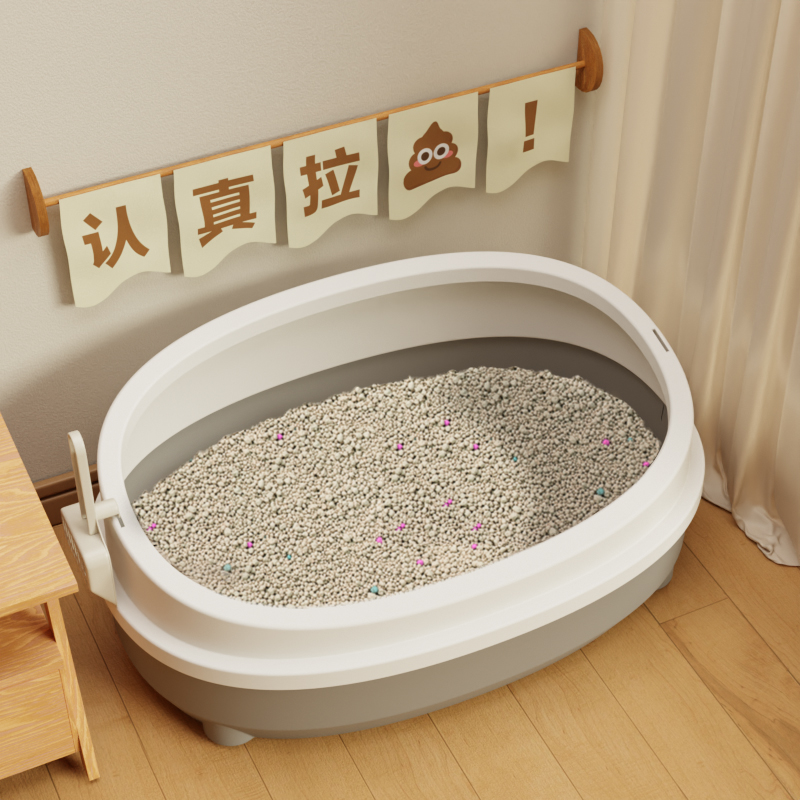 猫砂盆超大号防外溅半封闭特大号猫厕所幼猫防水猫屎盆便携猫盆