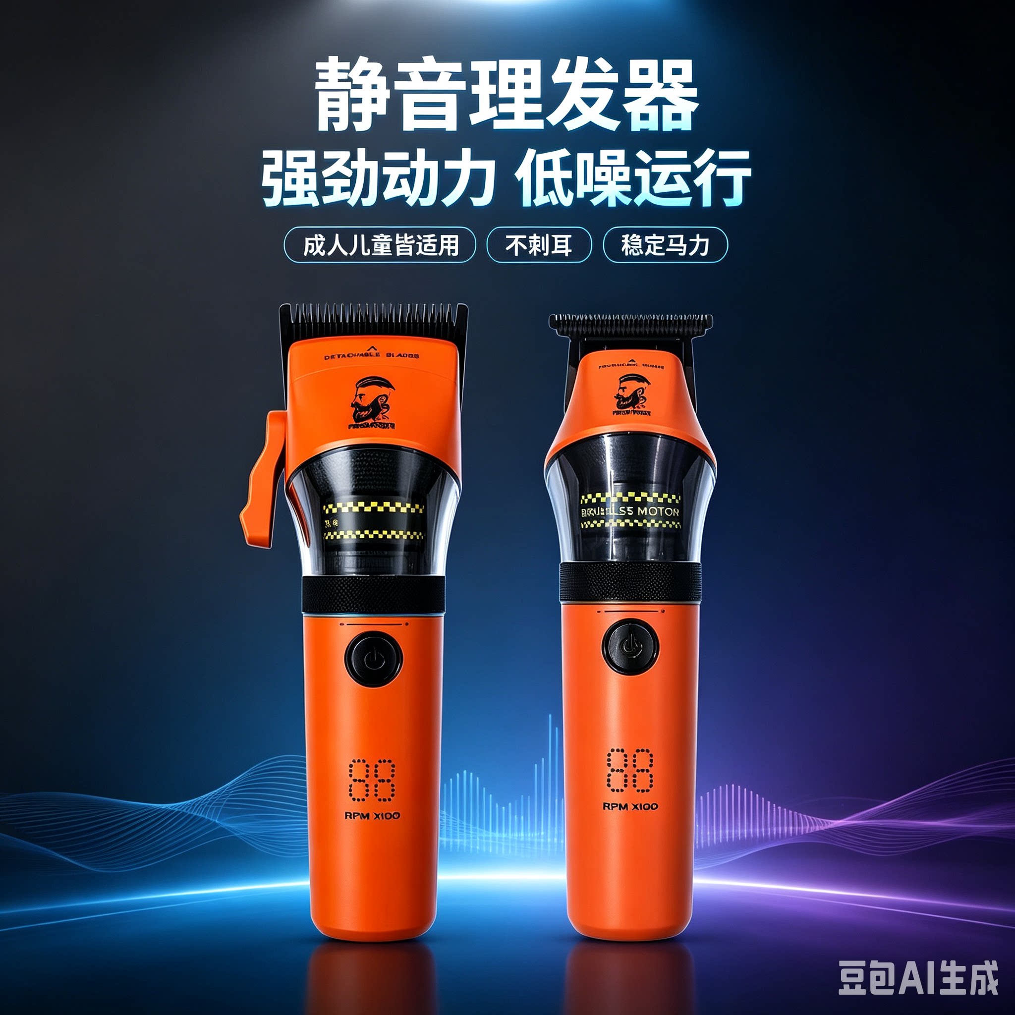 比尔大功率理发器电推剪专业发廊专用剃头发电推子静音雕刻电推剪