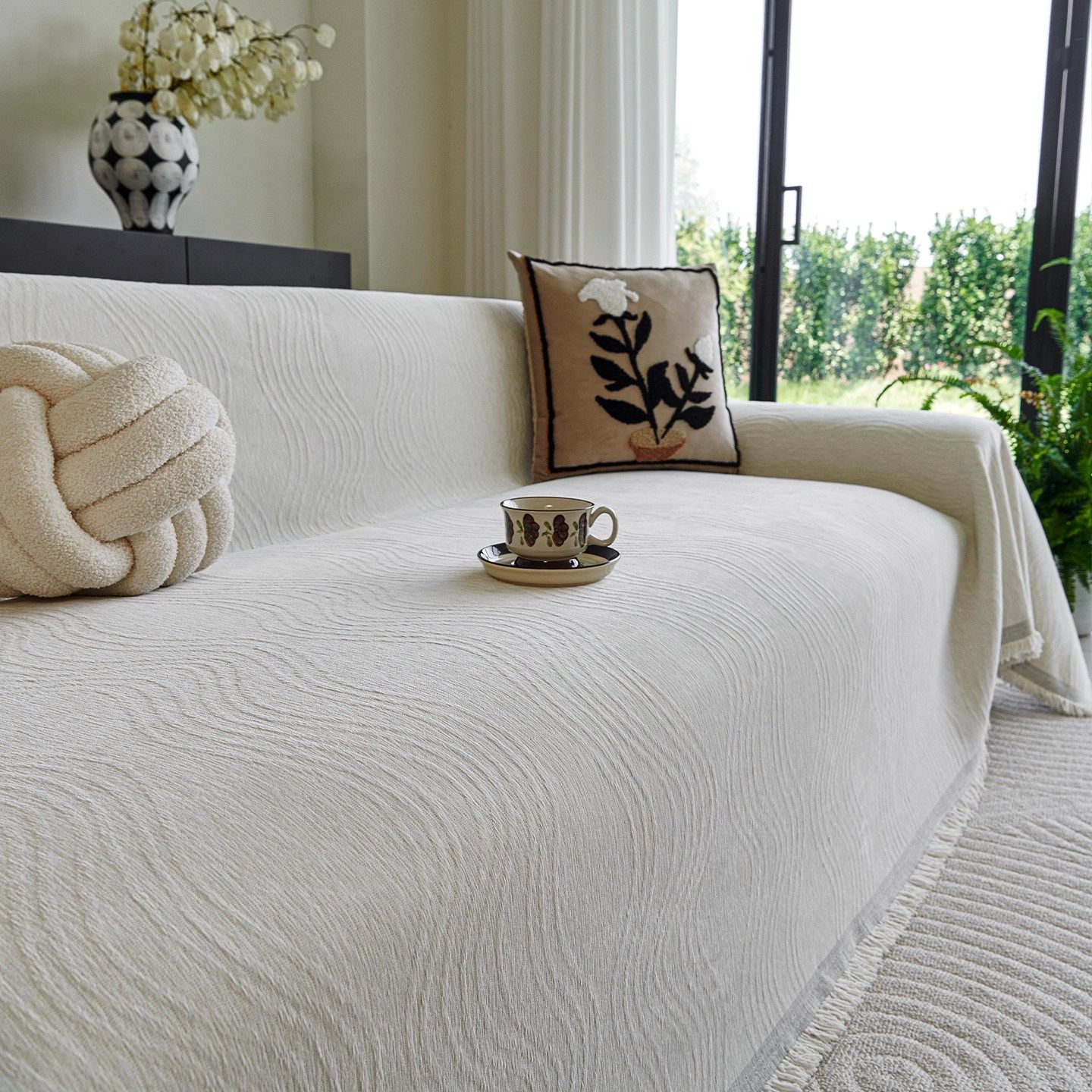 纯色加厚雪尼尔沙发巾简约现代高级感沙发盖布全包沙发套罩防猫抓,居家布艺,沙发垫,淘宝优惠券,粉丝福利购,淘宝优惠卷