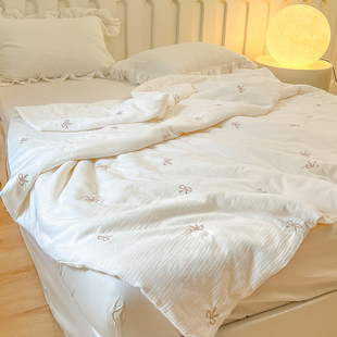 A类双层纱纯棉夏凉被夏季 可机洗全棉大豆纤维单人宿舍空调薄被子