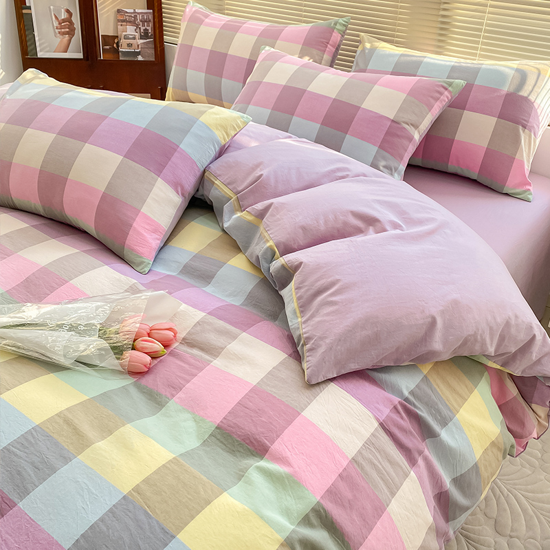 全棉水洗棉四件套简约风