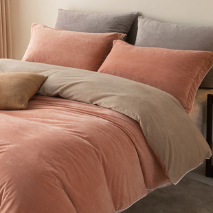 冬季 婴儿绒纯色被套单件牛奶绒珊瑚绒单人150x200x230保暖被罩套4