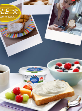 保利涂抹与卡夫菲力涂抹奶油芝士同厂奶酪面包三明治沙拉干酪配酱