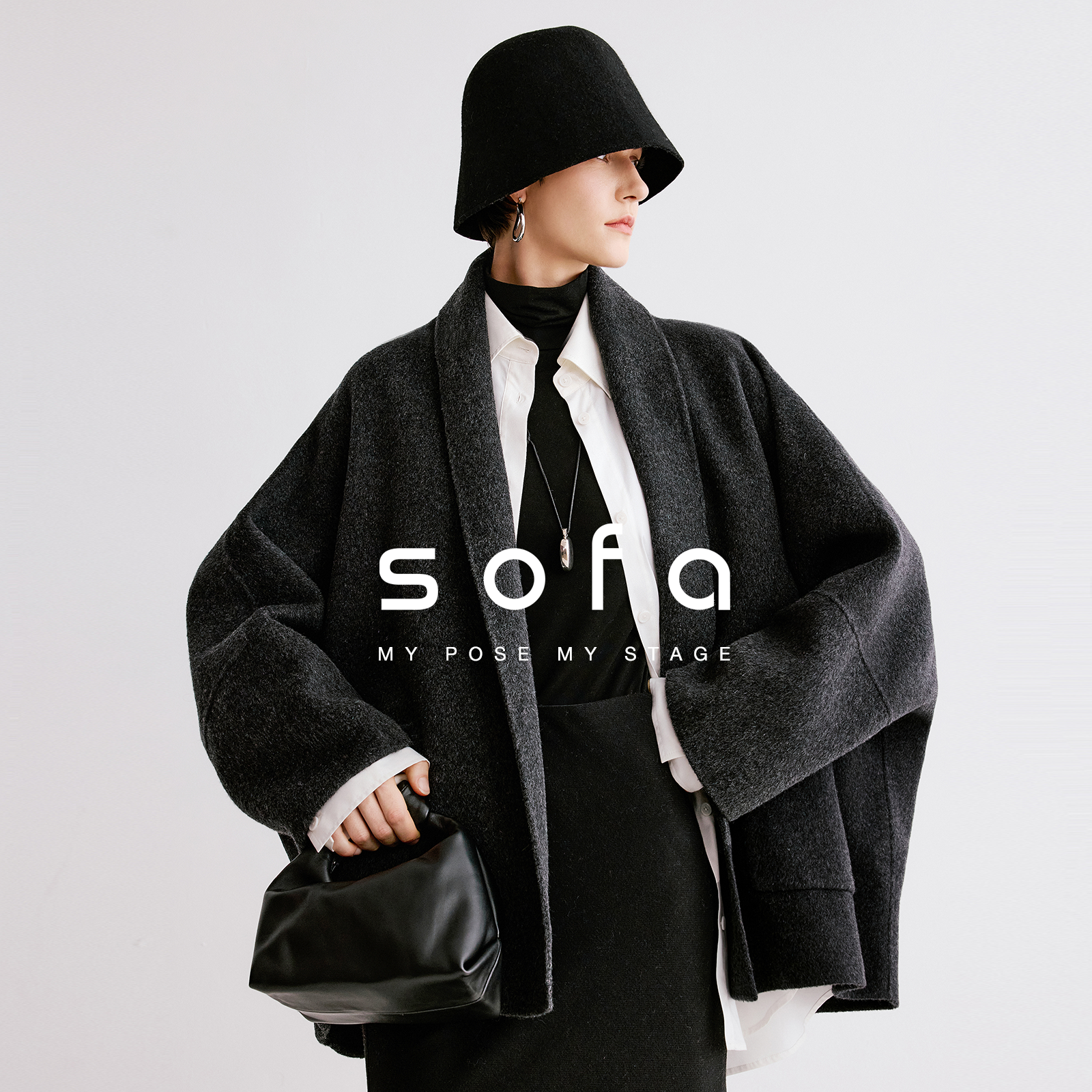 sofa羊毛高级廓形大衣