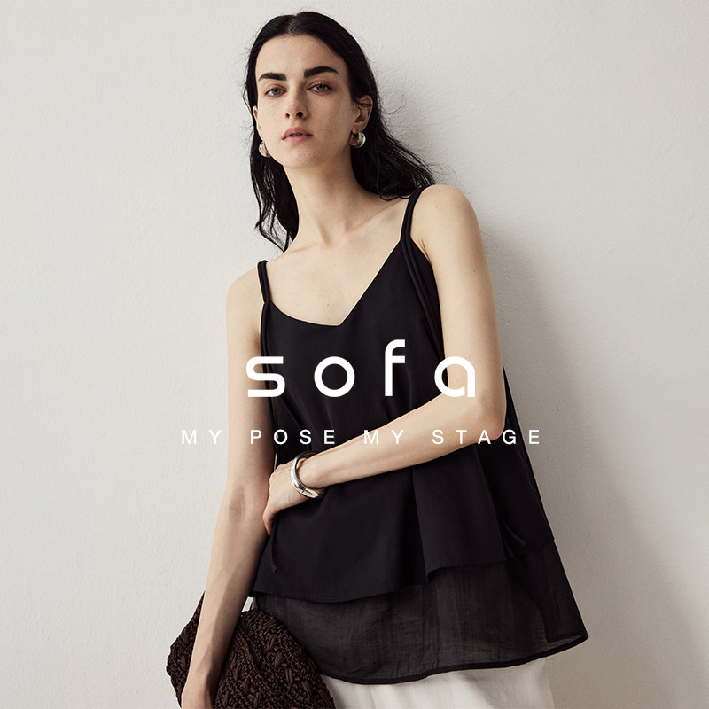 sofa设计感纸片人度假吊带衫凉感图片