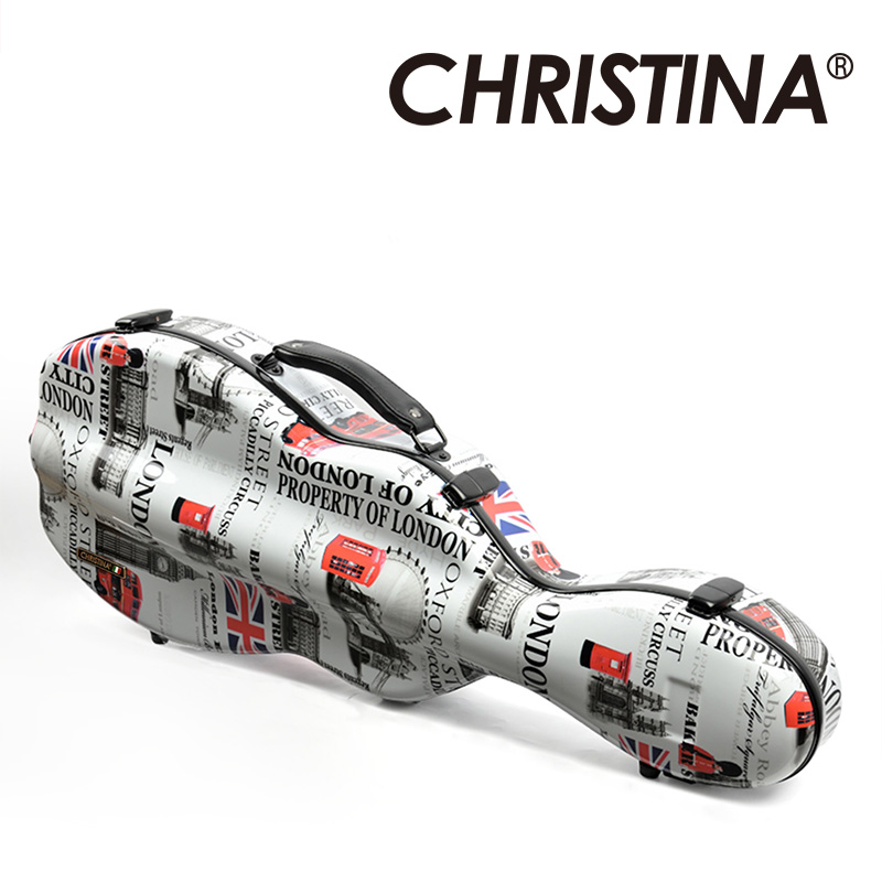 伦敦图案专业碳纤维4/4琴盒