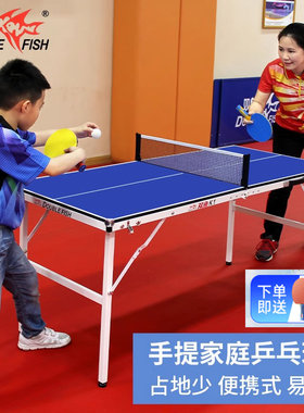 双鱼儿启星K1小型乒乓球桌室内家用训练比赛球台折叠可移动式
