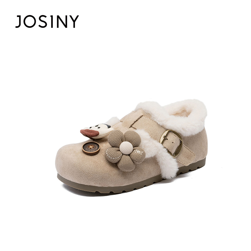 卓诗尼2025年冬季新款时尚百搭休闲女款厚底舒适保暖勃肯鞋棉鞋