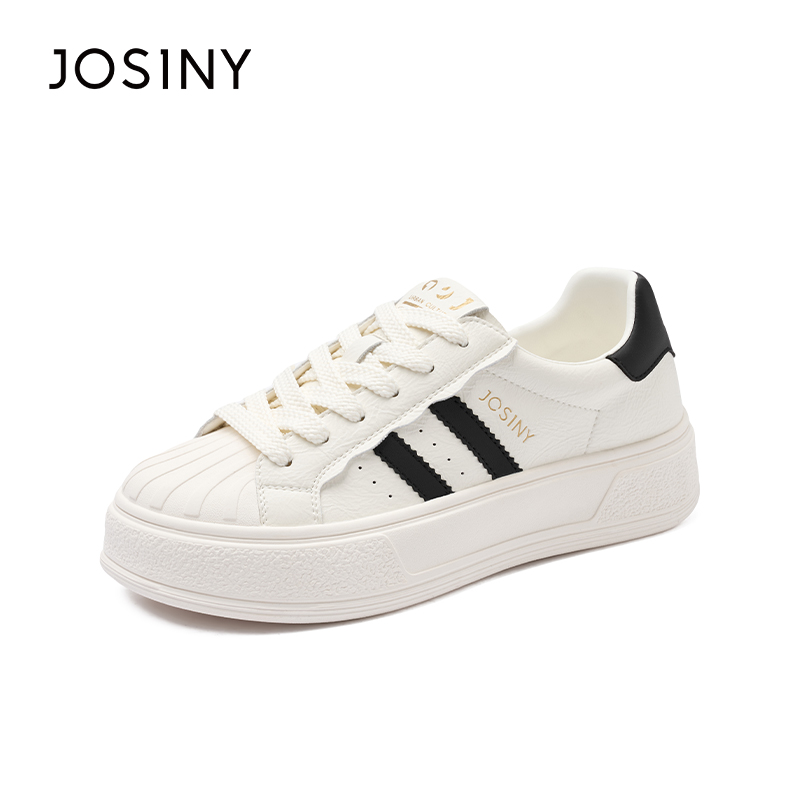 卓诗尼2025年夏季新款厚底贝壳头爆款经典小白鞋百搭潮流运动板鞋