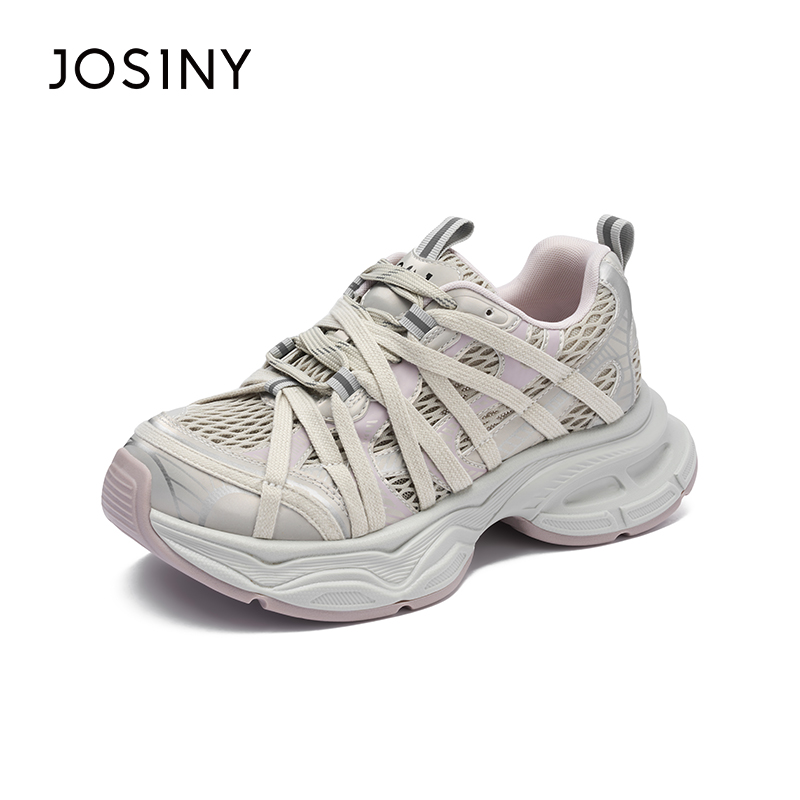 卓诗尼2025年夏季新款厚底老爹鞋女款女鞋子休闲简约老爹鞋