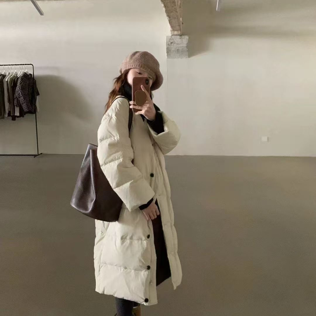 诺诺小众ViVi主推款拼接立领长款保暖羽绒服外套91815