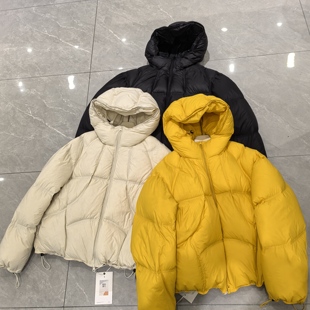 诺诺小众新款高端欧货女装时尚短款连帽拉链保暖羽绒服外套H2506