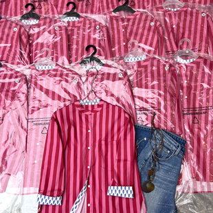 诺诺26年早春大货备足南法慵懒风手工扎染红条纹衬衫17664288