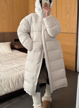 诺诺2025冬季新款超长过膝大被子连帽加厚保暖羽绒服外套d1362
