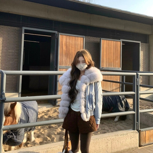 诺诺家派克羽绒服外套保暖羽绒服外套(配可拆真狐狸毛毛领)n117