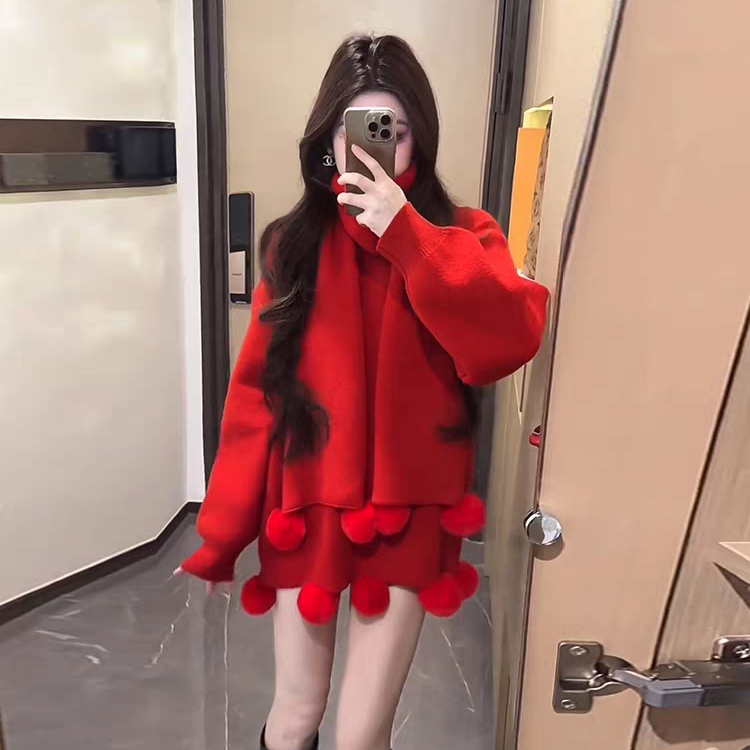 诺诺小众搭同款围巾氛围十足毛衣(配配同款围巾)L-SY685587