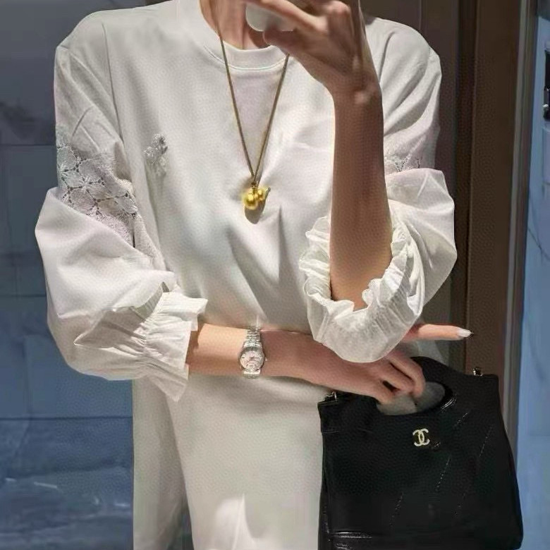 诺诺早春上新小马钉珠蕾丝拼接喇叭袖长袖T恤(不含任何配件)TX262,女装/女士精品,毛针织衫,淘宝优惠券,粉丝福利购,淘宝优惠卷