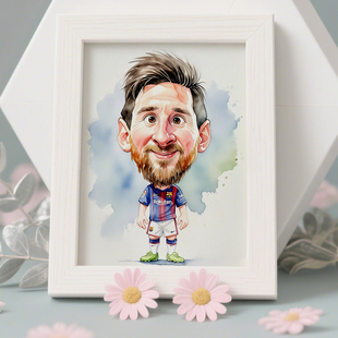 水彩漫画头像手绘真人照片设计卡通人像情侣同事医生老师礼物定制