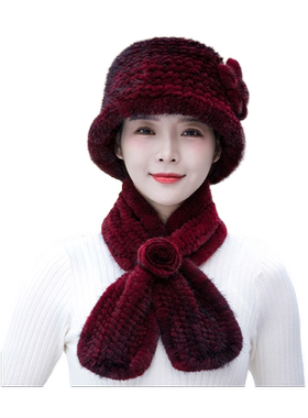 美可韵渔夫女冬季水貂毛帽子