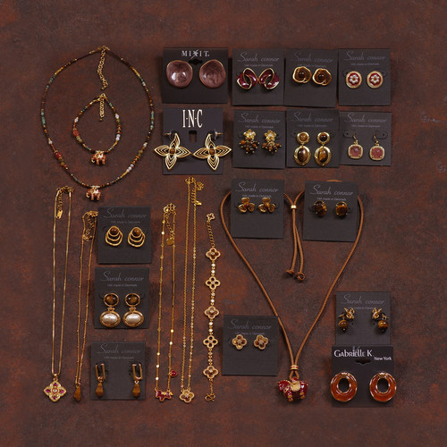 红色马到成功小象项链耳环手链女