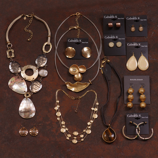 J87这批老好货等三年孤品打版样品KC秀款女夸张项链圈耳钉中古着