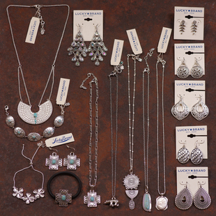 LK13欧美复古银色波西米亚民族欧美中古着VINTAGE项链手链耳环夹