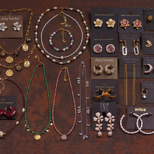 15酒红绿彩色撞色淡水天然珍珠撞色竹节多吊坠叠戴手项链耳环夹钉