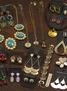 X3瑕疵品处理欧美复古巴洛克夸张稀有RLL项链波西米亚耳环夹钉女