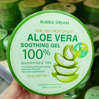 韩国芦荟胶aloevera原装进口100%晒后清爽面霜补水保湿舒缓角