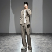 搭配 西服套装 男士 莱德 oversized休闲西装 两件套宽松轻熟风痞帅