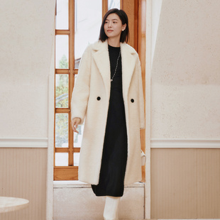 大翻领高级气质羊剪绒大衣 时尚 8E43C1520 专柜新款 歌蒂诗冬季