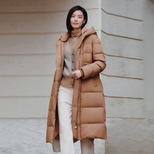 羽绒服 歌蒂诗冬季 保暖连帽鹅绒中长款 时尚 8E43Y2594 专柜新款