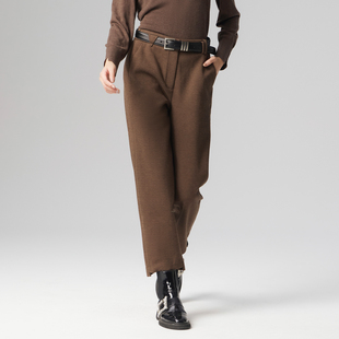 通勤休闲百搭咖啡色9分裤 时尚 女1E41K9215 专柜新款 歌蒂诗冬季