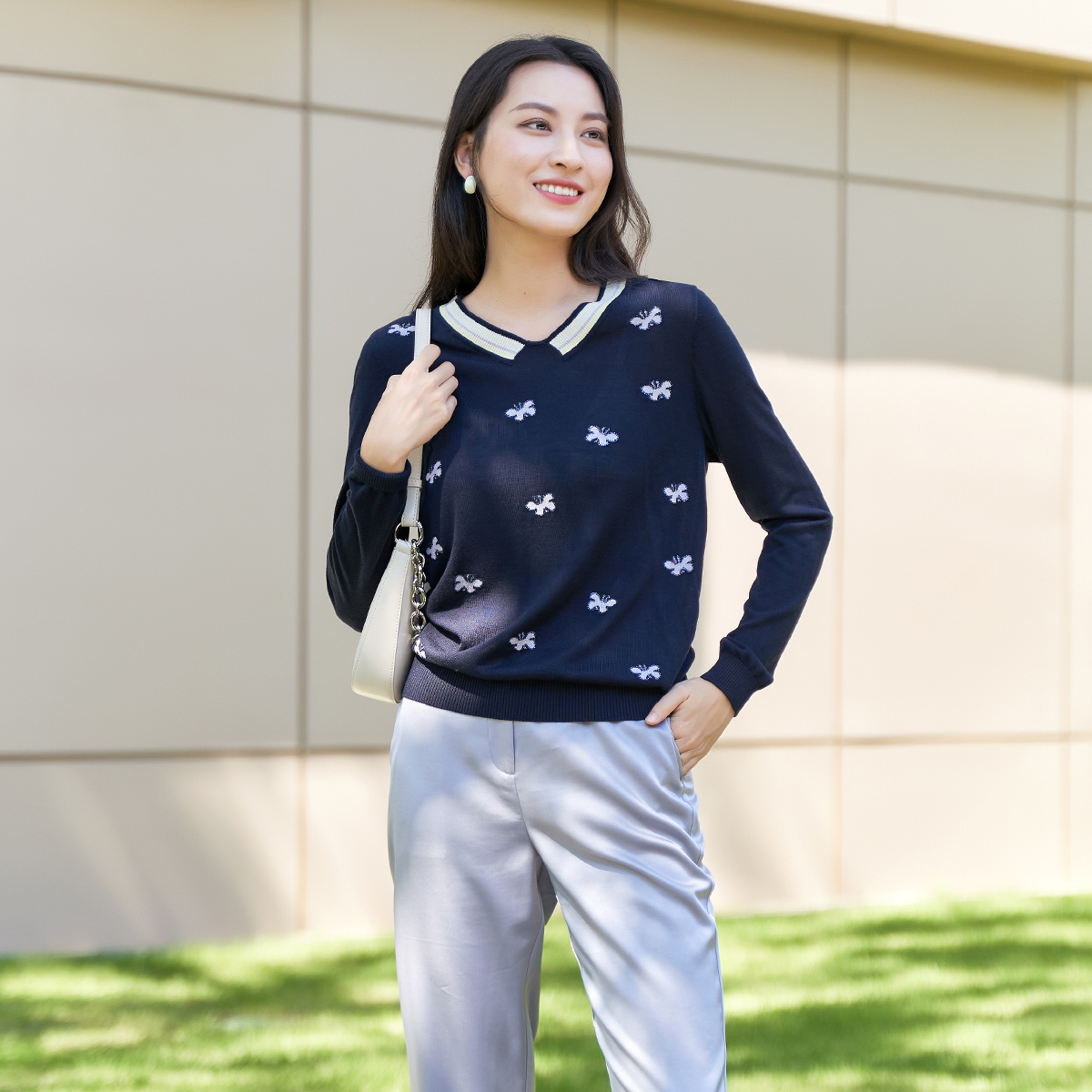 歌蒂诗春季新款中毛织衫百搭