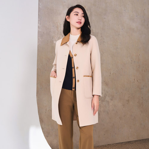 歌蒂诗中长款毛呢大衣外套