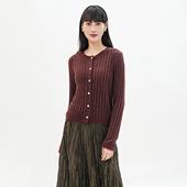 歌蒂诗2025春季 3F11W7728 外套 新款 简约慵懒百搭舒适羊毛毛织开衫