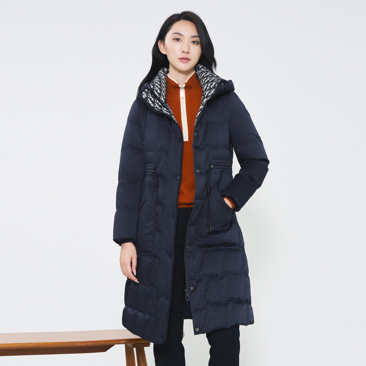 歌蒂诗中长款保暖羽绒服