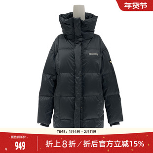 歌蒂诗鹅绒中长款羽绒服专柜新款高领卡其色保暖大衣女8E46Y1950