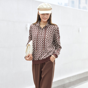 拉链领口针织卫衣 歌蒂诗冬季 印花时尚 时尚 1C42S1230 专柜新款