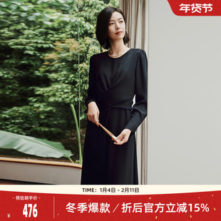 【醋酸系列】歌蒂诗秋专柜款高级交叉式收腰显瘦连衣裙 8E32L2373