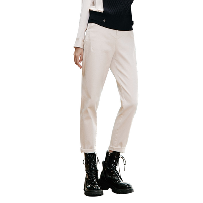 自然腰通勤时尚歌蒂诗9分裤