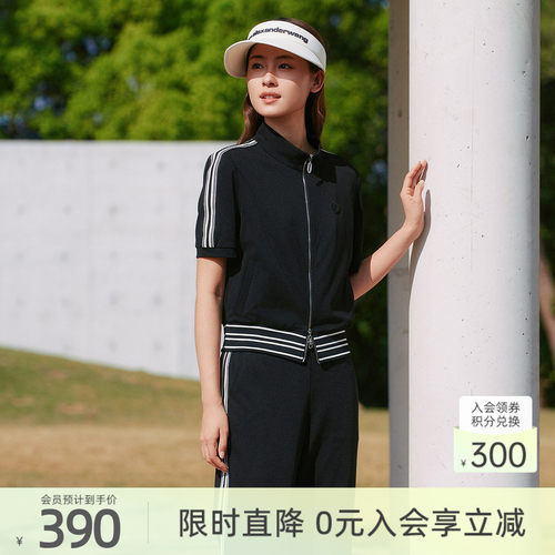 歌蒂诗夏季专柜新款时尚立领运动休闲拉链短袖外套 8F22W5470