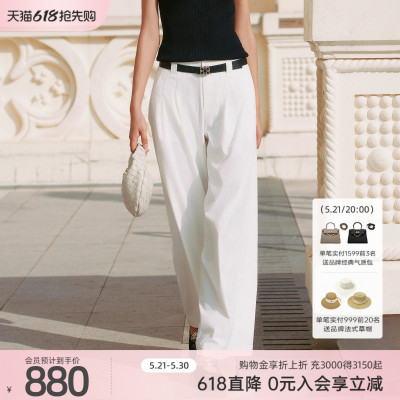 歌蒂诗夏季专柜新款时尚大气宽松显瘦阔腿直筒裤女 8F21K3304