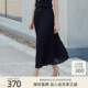 百褶黑色过膝半身裙 百搭经典 1E31Q3564 时尚 歌蒂诗春专柜新款