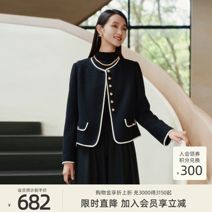 小香风外套 8E41W5516 高级黑色短款 专柜款 含绵羊毛 歌蒂诗冬季